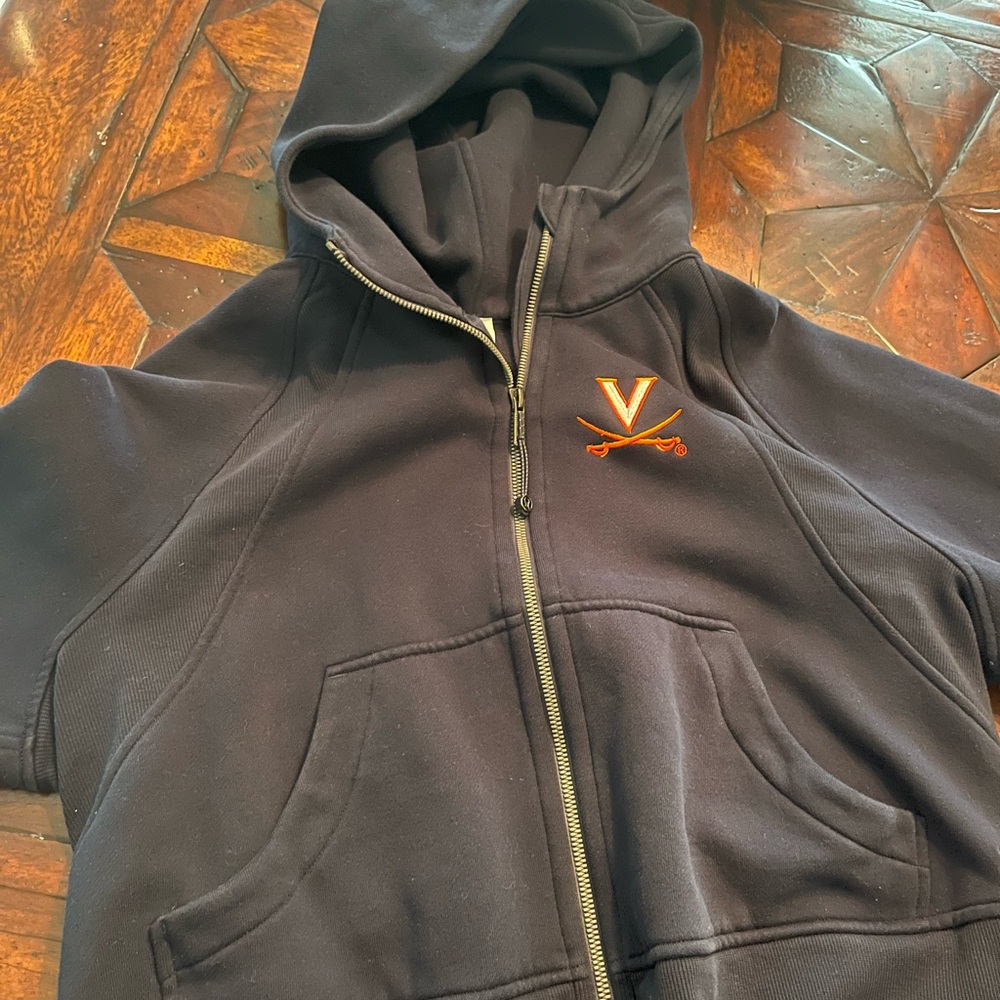 UVA Embroidered Lululemkn Full Zip Scuba Navy Size M/L (worn once!)